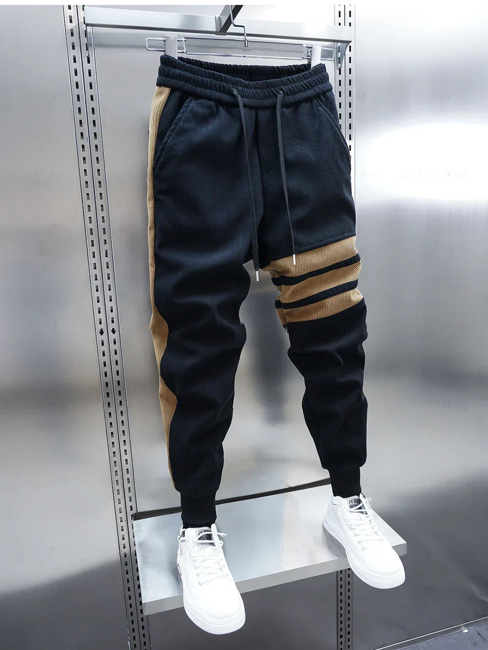 LAURENT MONACO | PANTALON DÉCONTRACTÉ À RAYURES PATCHWORK