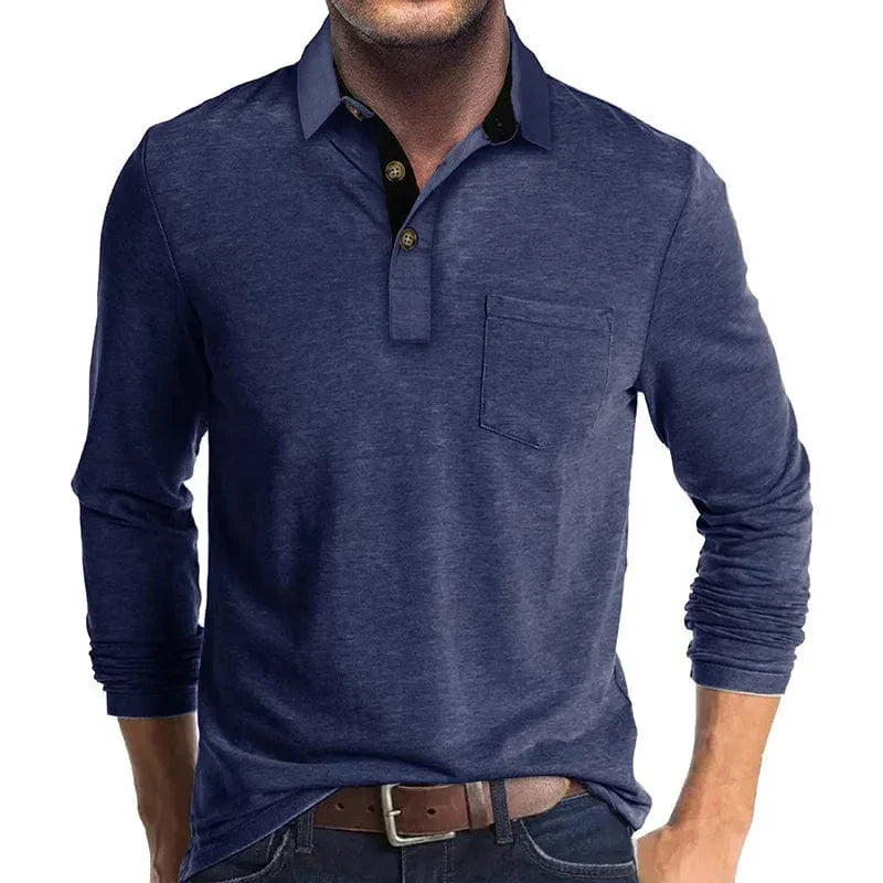 LAURENT MONACO | POLO CLASSIQUE À MANCHES LONGUES POUR HOMMES