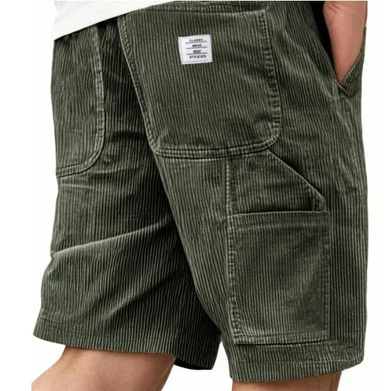 LAURENT MONACO | SHORTS CARGO EN VELOURS CÔTELÉ POUR HOMMES