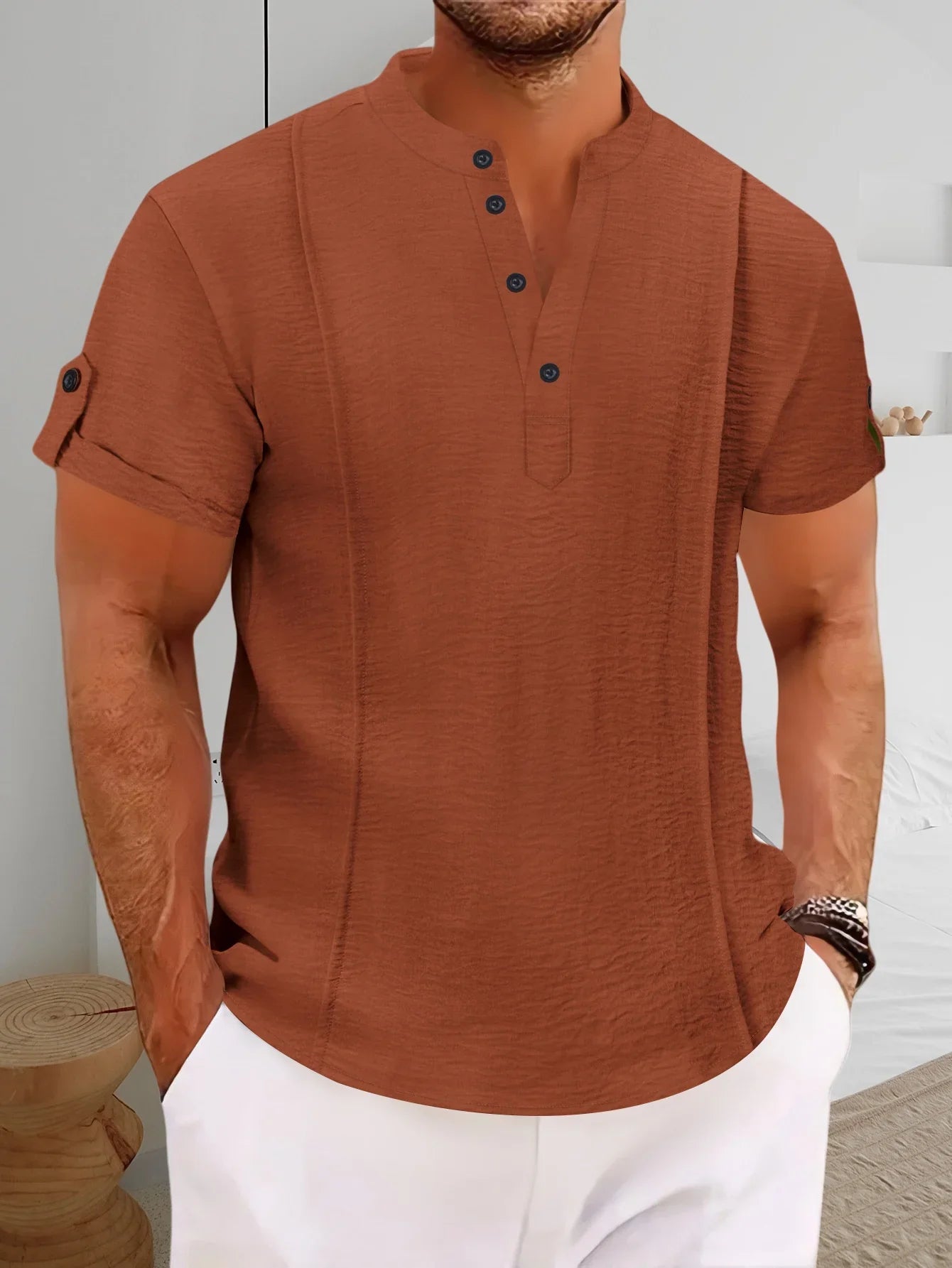 LAURENT MONACO | CHEMISE DE VACANCES CLASSIQUE POUR HOMMES