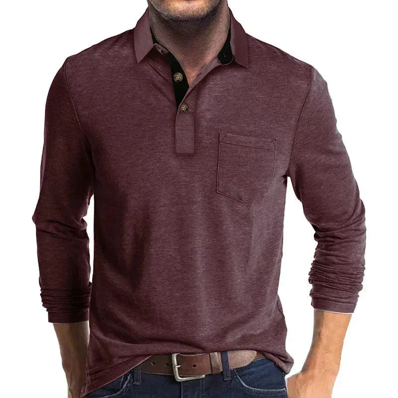 LAURENT MONACO | POLO CLASSIQUE À MANCHES LONGUES POUR HOMMES
