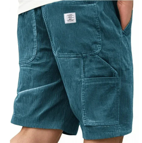 LAURENT MONACO | SHORTS CARGO EN VELOURS CÔTELÉ POUR HOMMES