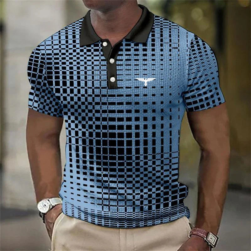 LAURENT MONACO | POLO MODERNE À IMPRIMÉ GÉOMÉTRIQUE POUR HOMMES