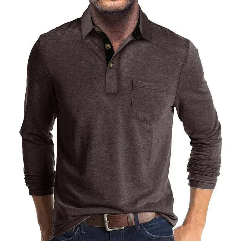 LAURENT MONACO | POLO CLASSIQUE À MANCHES LONGUES POUR HOMMES