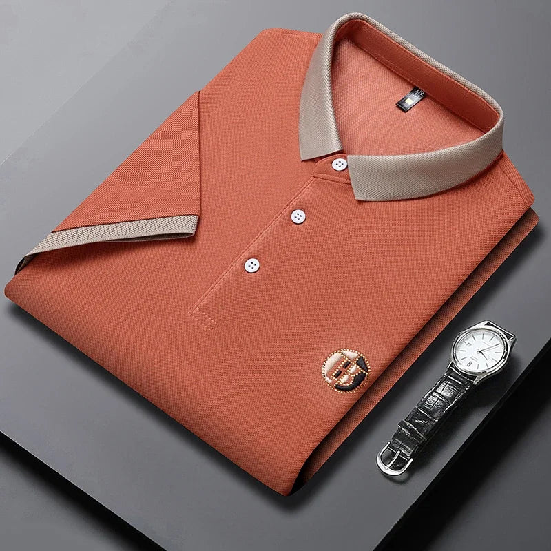 LAURENT MONACO | POLO CLASSIQUE À COL CONTRASTÉ POUR HOMMES