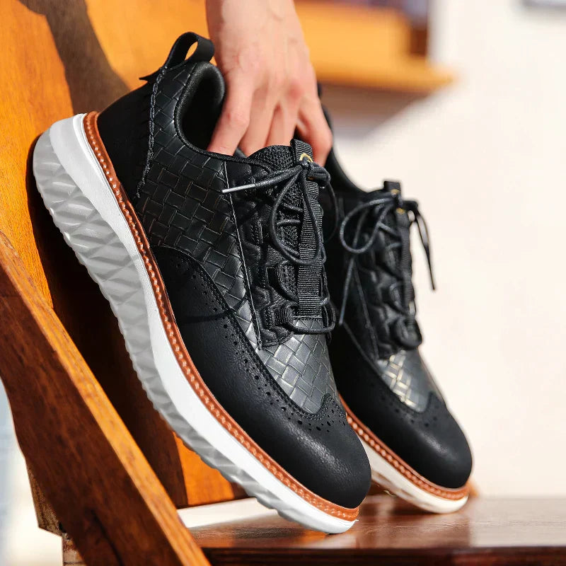 LAURENT MONACO | BASKETS EN CUIR OXFORD RIDGE
