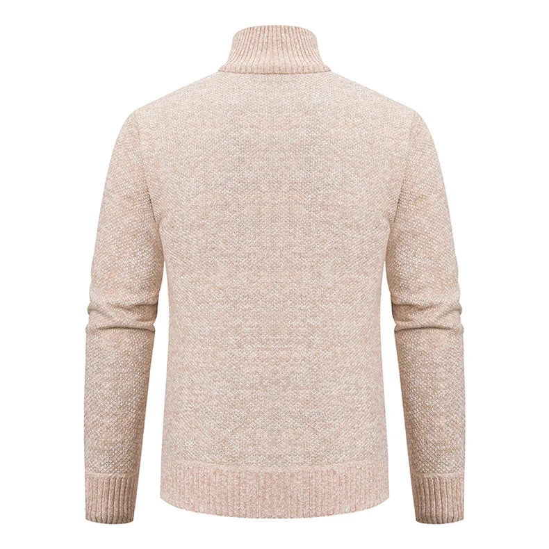 LAURENT MONACO | PULL À ZIP EN MAILLE COURRUE POUR HOMMES