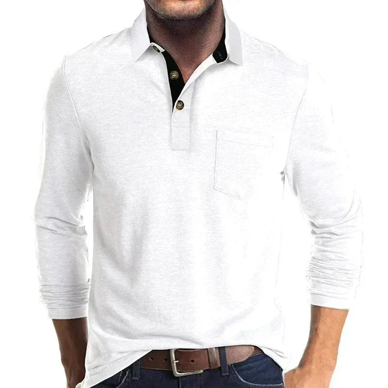 LAURENT MONACO | POLO CLASSIQUE À MANCHES LONGUES POUR HOMMES