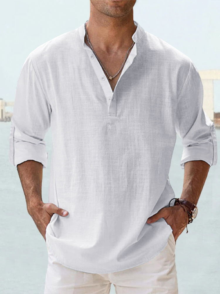 LAURENT MONACO | CHEMISE MINIMALISTE À COL MANDARIN POUR HOMME
