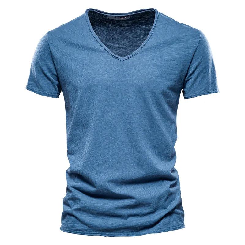 LAURENT MONACO | T-SHIRT COL V EN COTON POUR HOMME
