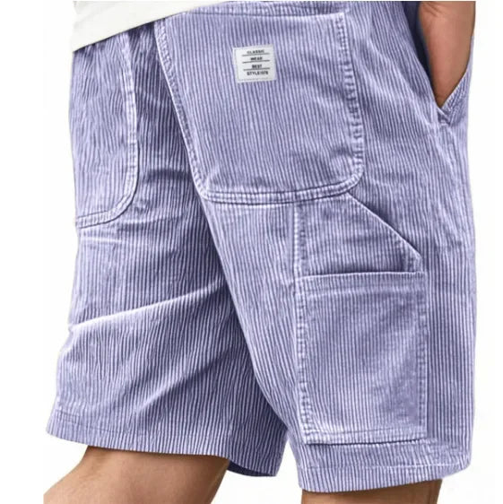 LAURENT MONACO | SHORTS CARGO EN VELOURS CÔTELÉ POUR HOMMES