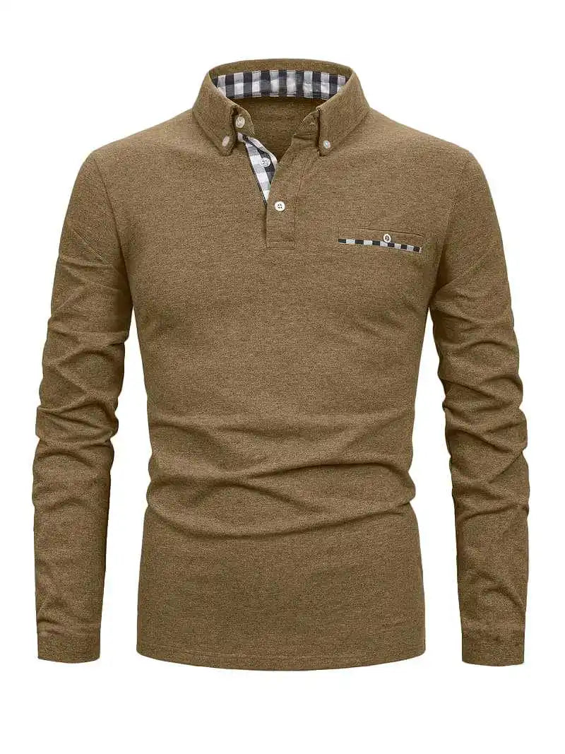 LAURENT MONACO | POLO LONG À MOTIF GÉOMÉTRIQUE POUR HOMMES