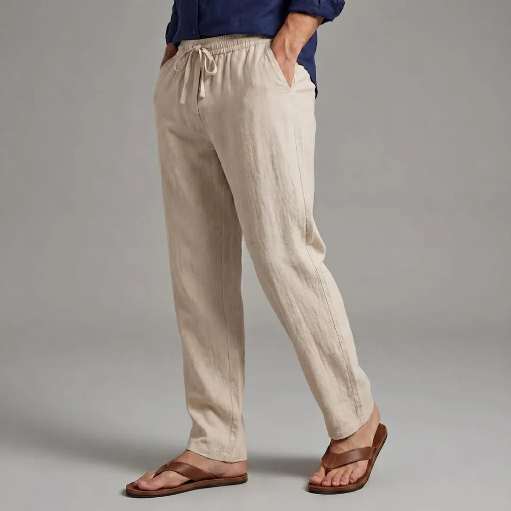 LAURENT MONACO | PANTALON DÉCONTRACTÉ EN LIN POUR HOMMES