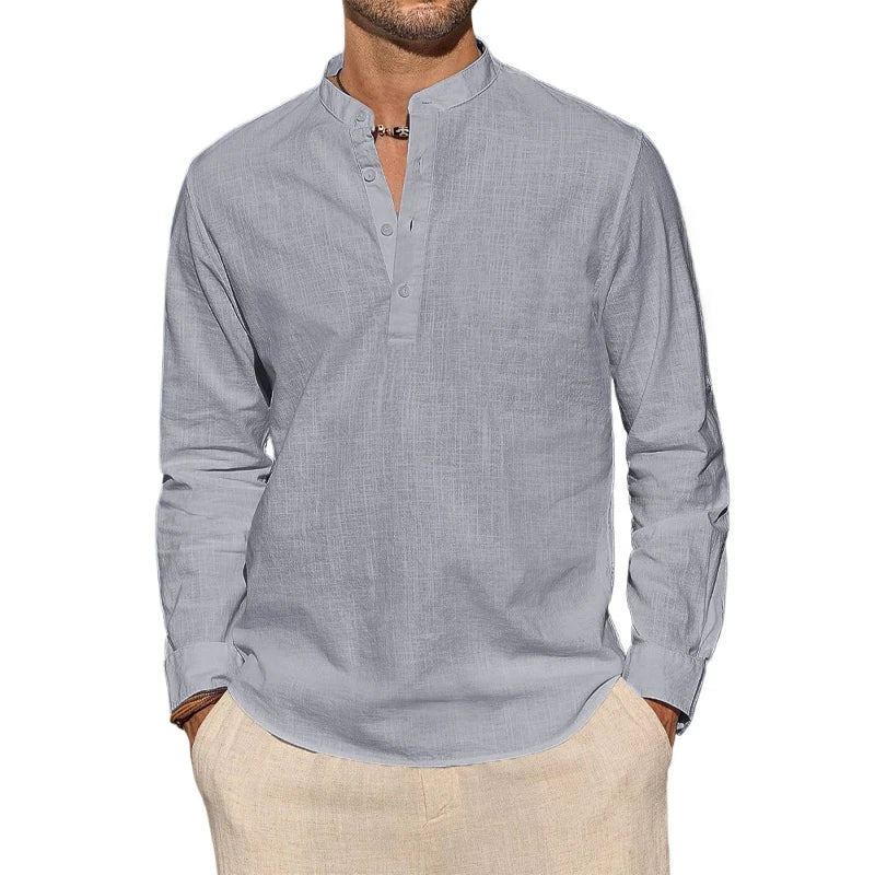 LAURENT MONACO | CHEMISE HENLEY EN COTON POUR HOMMES