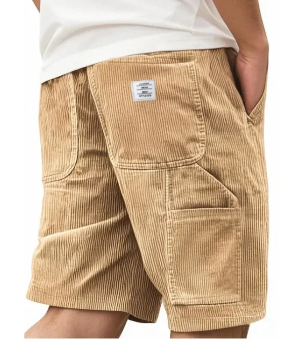 LAURENT MONACO | SHORTS CARGO EN VELOURS CÔTELÉ POUR HOMMES