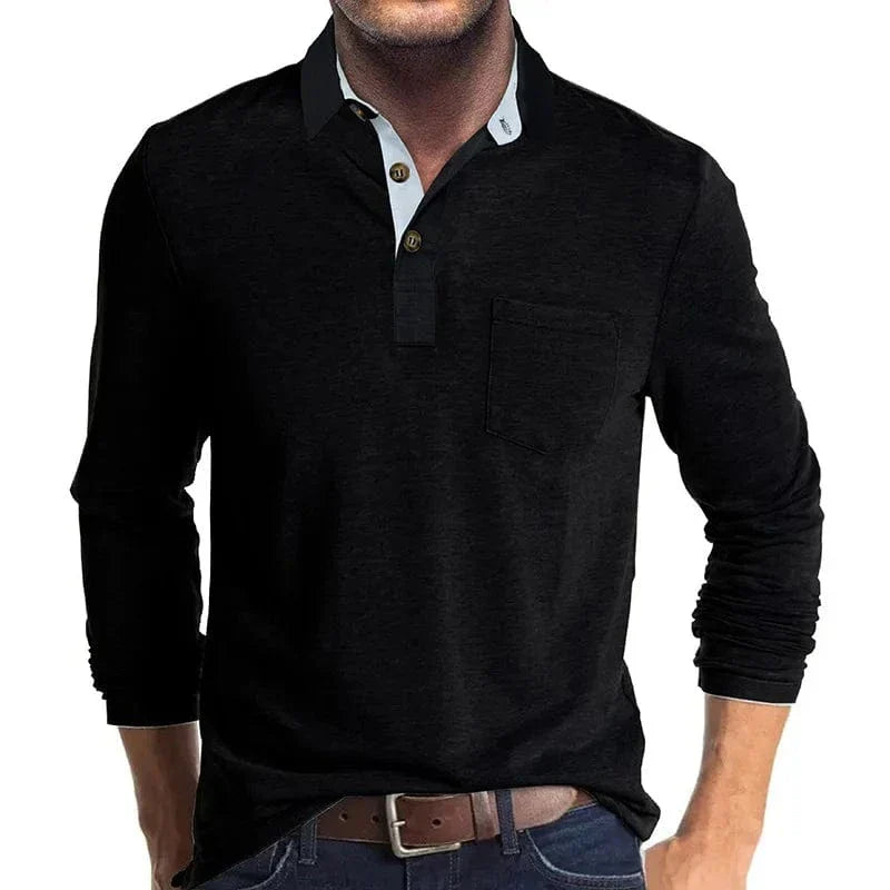 LAURENT MONACO | POLO CLASSIQUE À MANCHES LONGUES POUR HOMMES