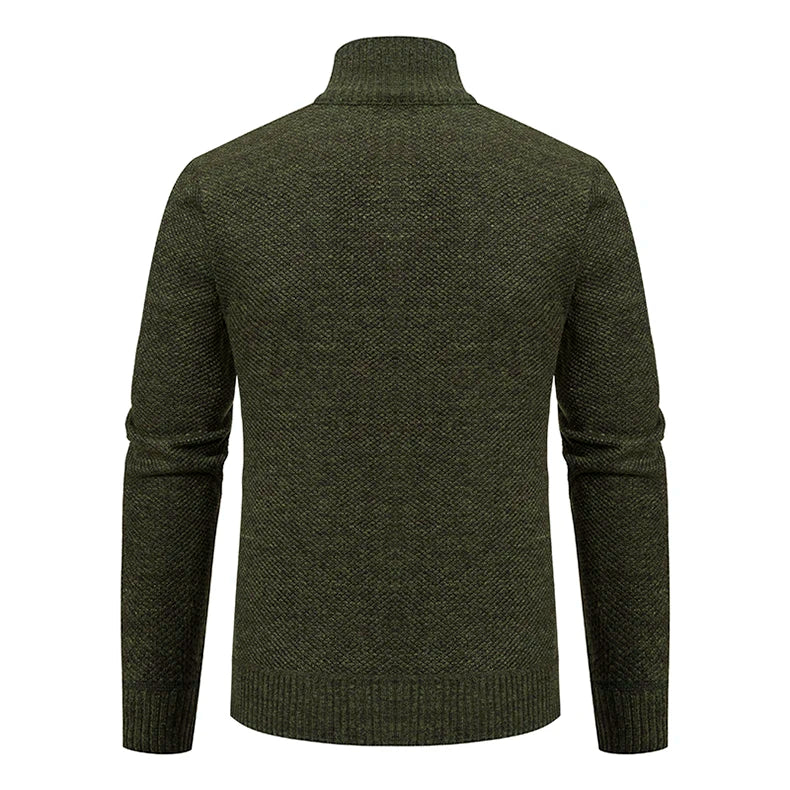LAURENT MONACO | PULL À ZIP EN MAILLE COURRUE POUR HOMMES