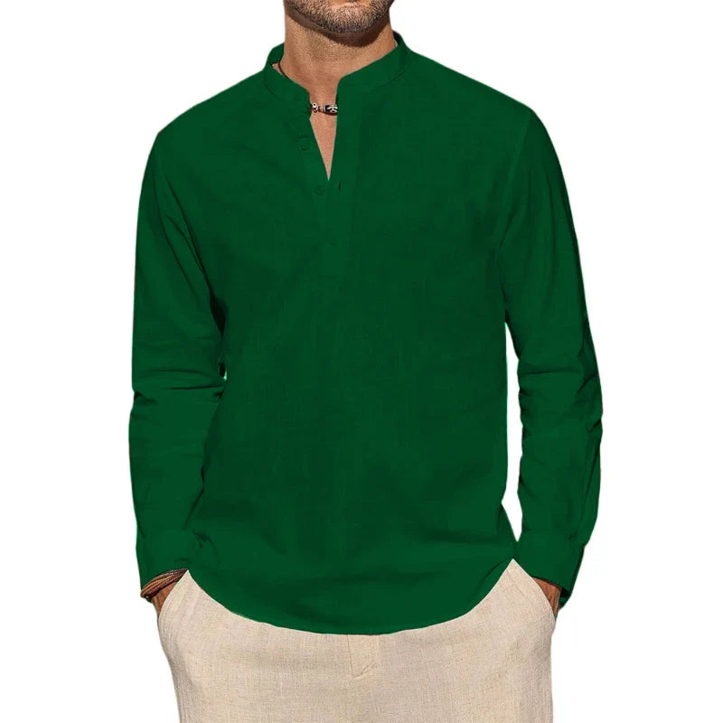 LAURENT MONACO | CHEMISE HENLEY EN COTON POUR HOMMES