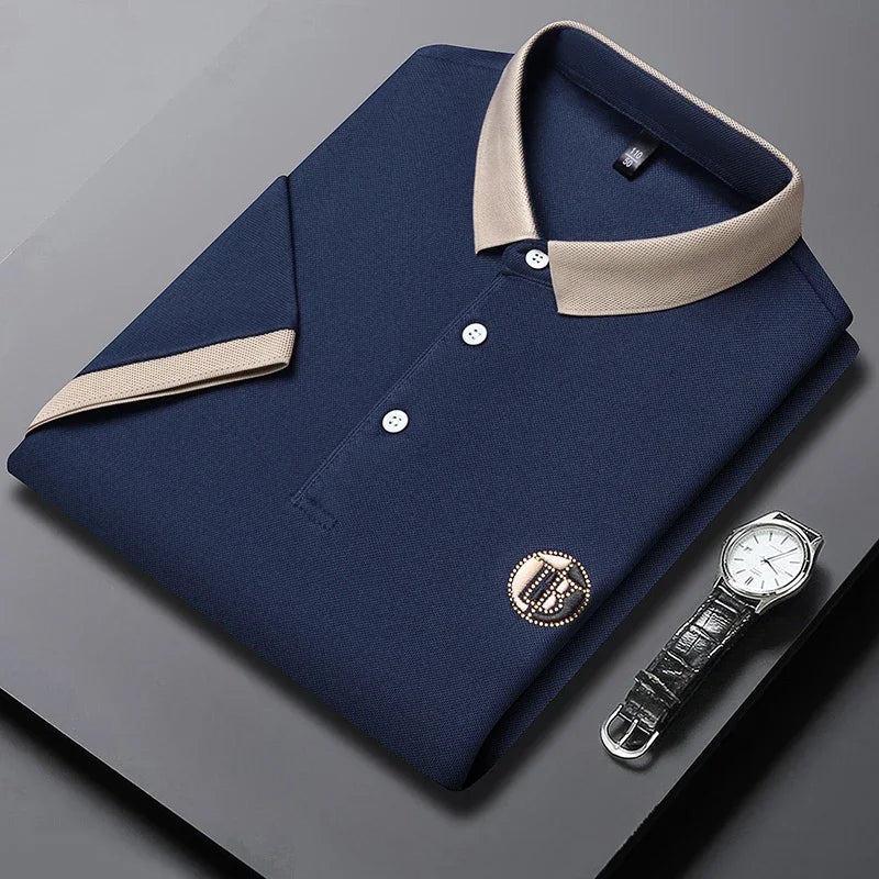 LAURENT MONACO | POLO CLASSIQUE À COL CONTRASTÉ POUR HOMMES