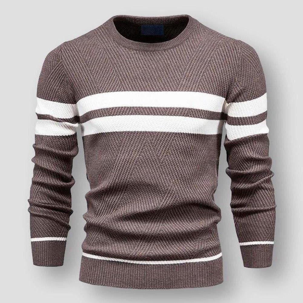 LAURENT MONACO | PULL EN MAILLE À RAYURES POUR HOMMES