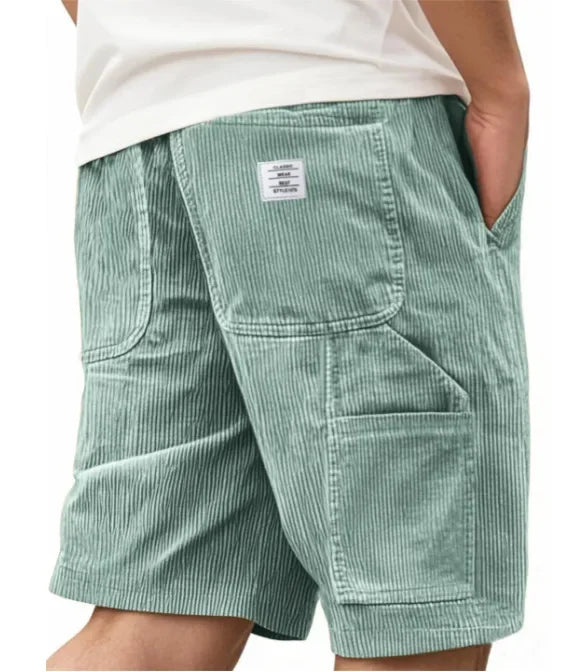 LAURENT MONACO | SHORTS CARGO EN VELOURS CÔTELÉ POUR HOMMES