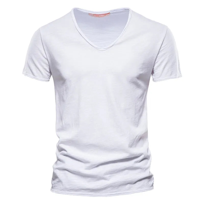 LAURENT MONACO | T-SHIRT COL V EN COTON POUR HOMME