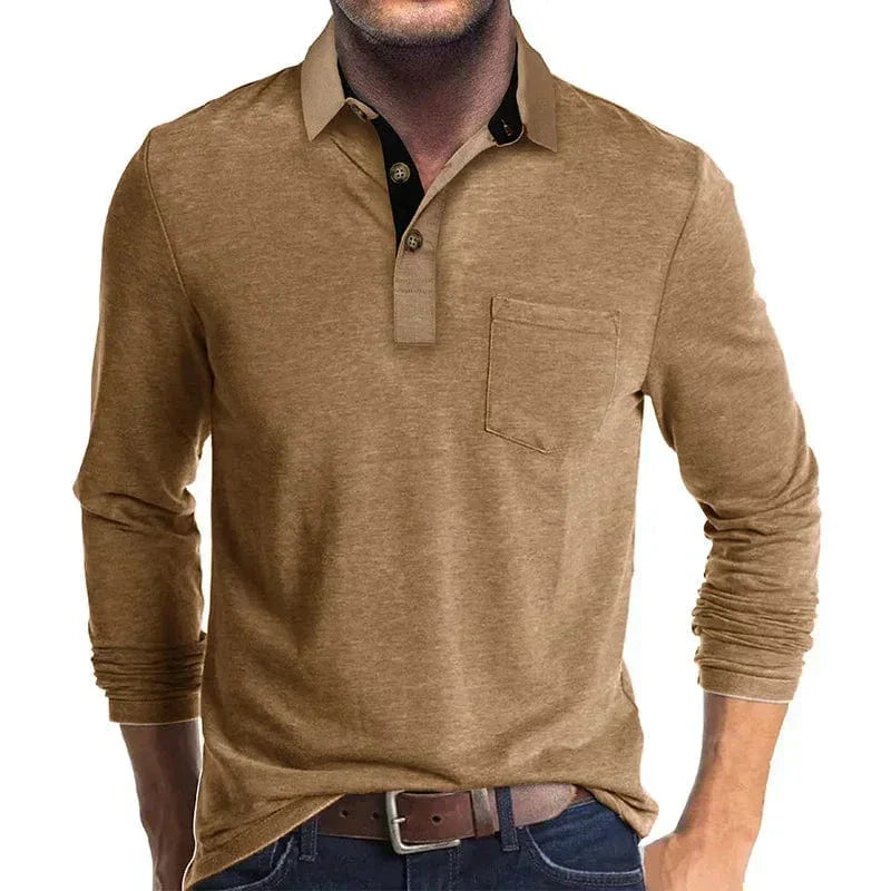 LAURENT MONACO | POLO CLASSIQUE À MANCHES LONGUES POUR HOMMES
