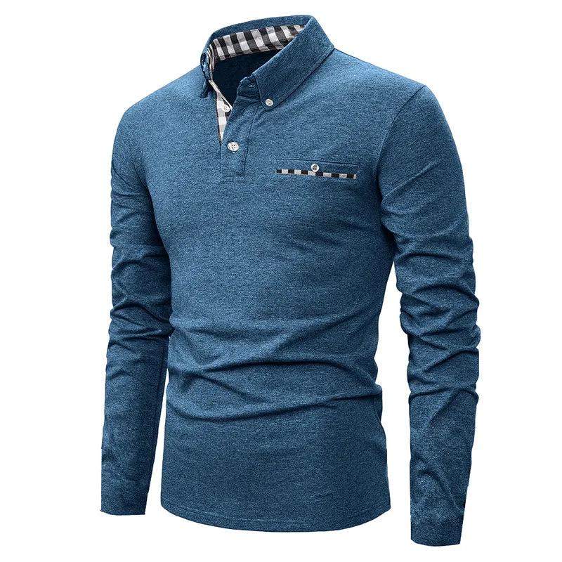 LAURENT MONACO | POLO LONG À MOTIF GÉOMÉTRIQUE POUR HOMMES