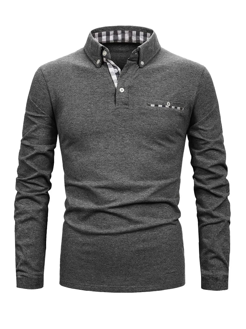 LAURENT MONACO | POLO LONG À MOTIF GÉOMÉTRIQUE POUR HOMMES