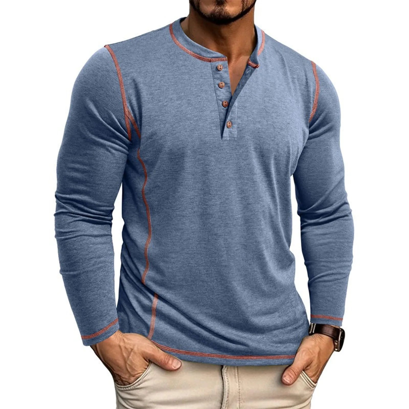 LAURENT MONACO | T-SHIRT À MANCHES LONGUES DÉCONTRACTÉ POUR HOMMES