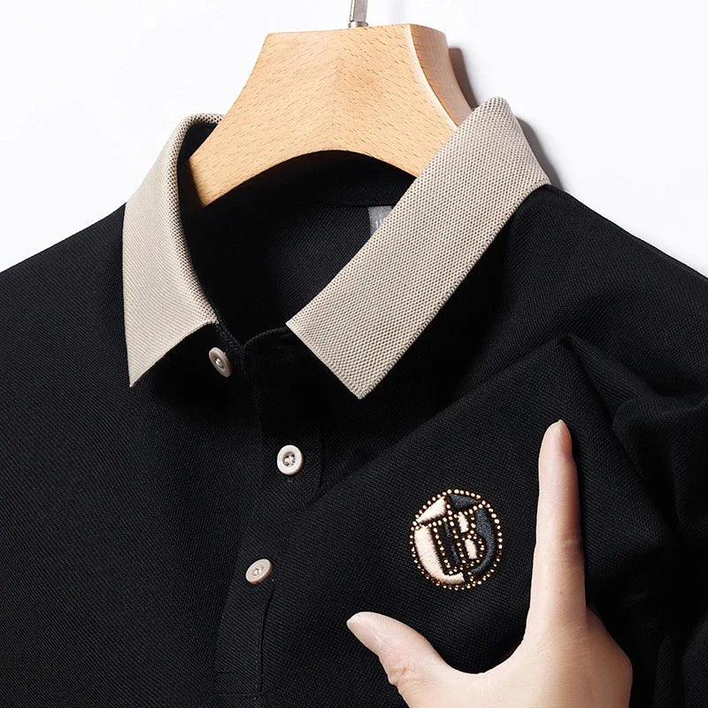 LAURENT MONACO | POLO CLASSIQUE À COL CONTRASTÉ POUR HOMMES