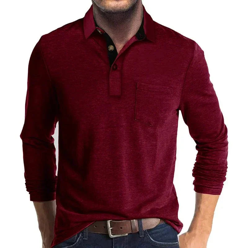 LAURENT MONACO | POLO CLASSIQUE À MANCHES LONGUES POUR HOMMES