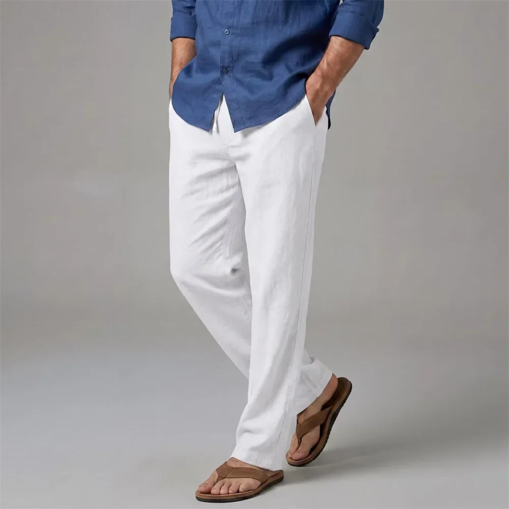 LAURENT MONACO | PANTALON DÉCONTRACTÉ EN LIN POUR HOMMES