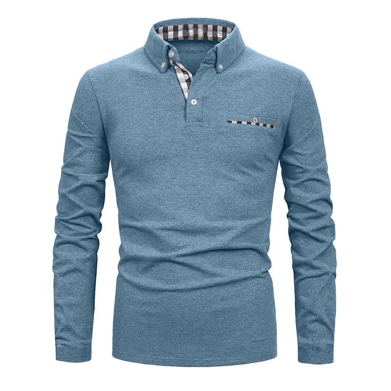 LAURENT MONACO | POLO LONG À MOTIF GÉOMÉTRIQUE POUR HOMMES