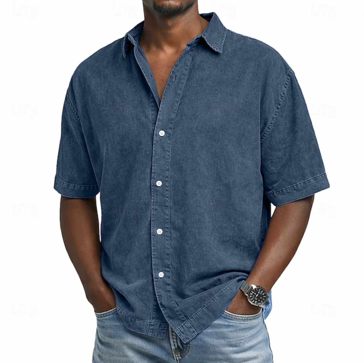 LAURENT MONACO | CHEMISE EN COTON À EFFET ACIDE POUR HOMMES