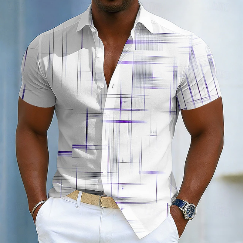 LAURENT MONACO | CHEMISE CASUAL À RAYURES POUR HOMMES