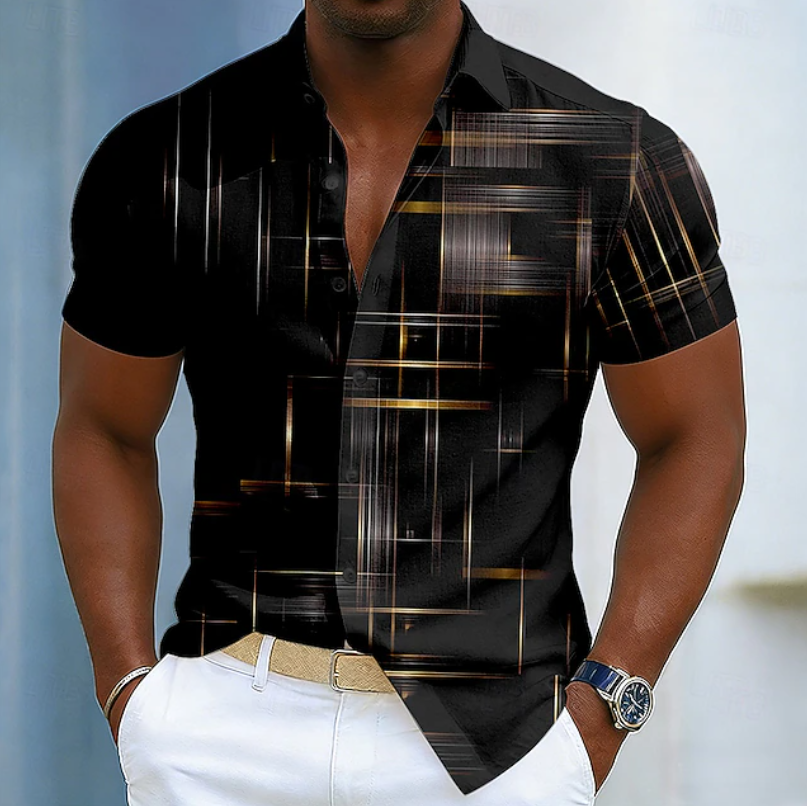 LAURENT MONACO | CHEMISE CASUAL À RAYURES POUR HOMMES