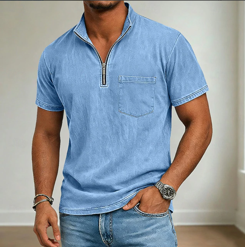 LAURENT MONACO | POLO À DEMI-ZIP POUR HOMMES