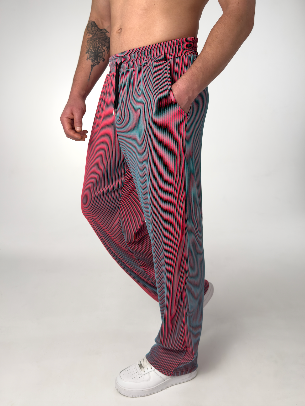 LAURENT MONACO | PANTALON DROIT À RAYURES POUR HOMMES