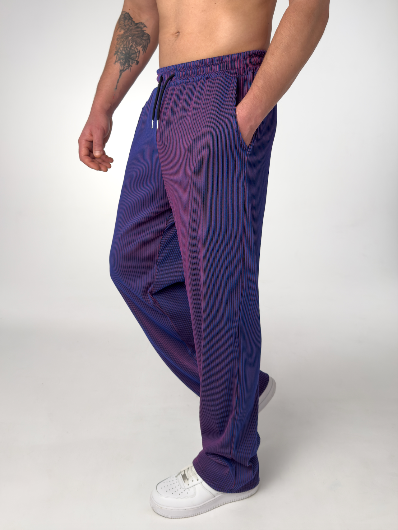 LAURENT MONACO | PANTALON DROIT À RAYURES POUR HOMMES