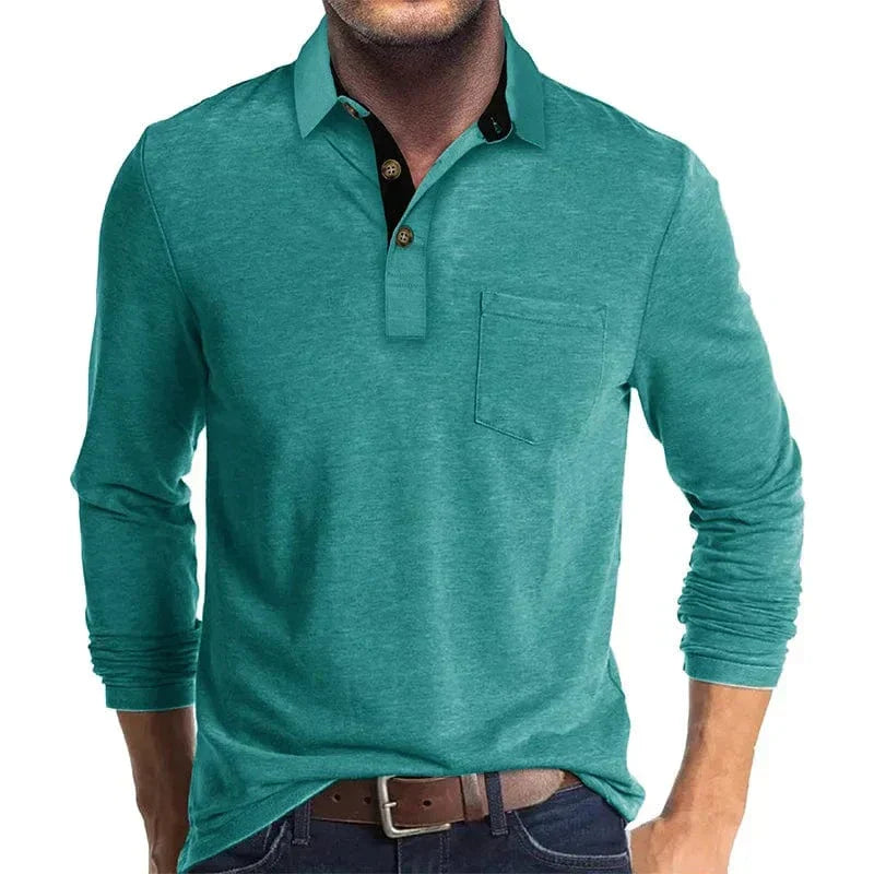 LAURENT MONACO | POLO CLASSIQUE À MANCHES LONGUES POUR HOMMES