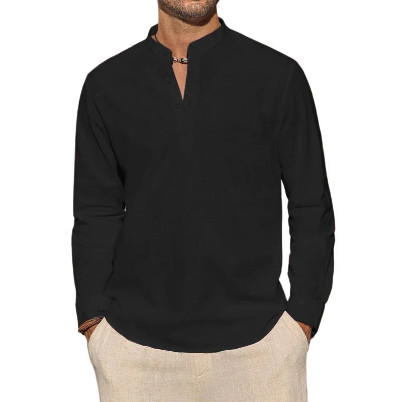 LAURENT MONACO | CHEMISE HENLEY EN COTON POUR HOMMES