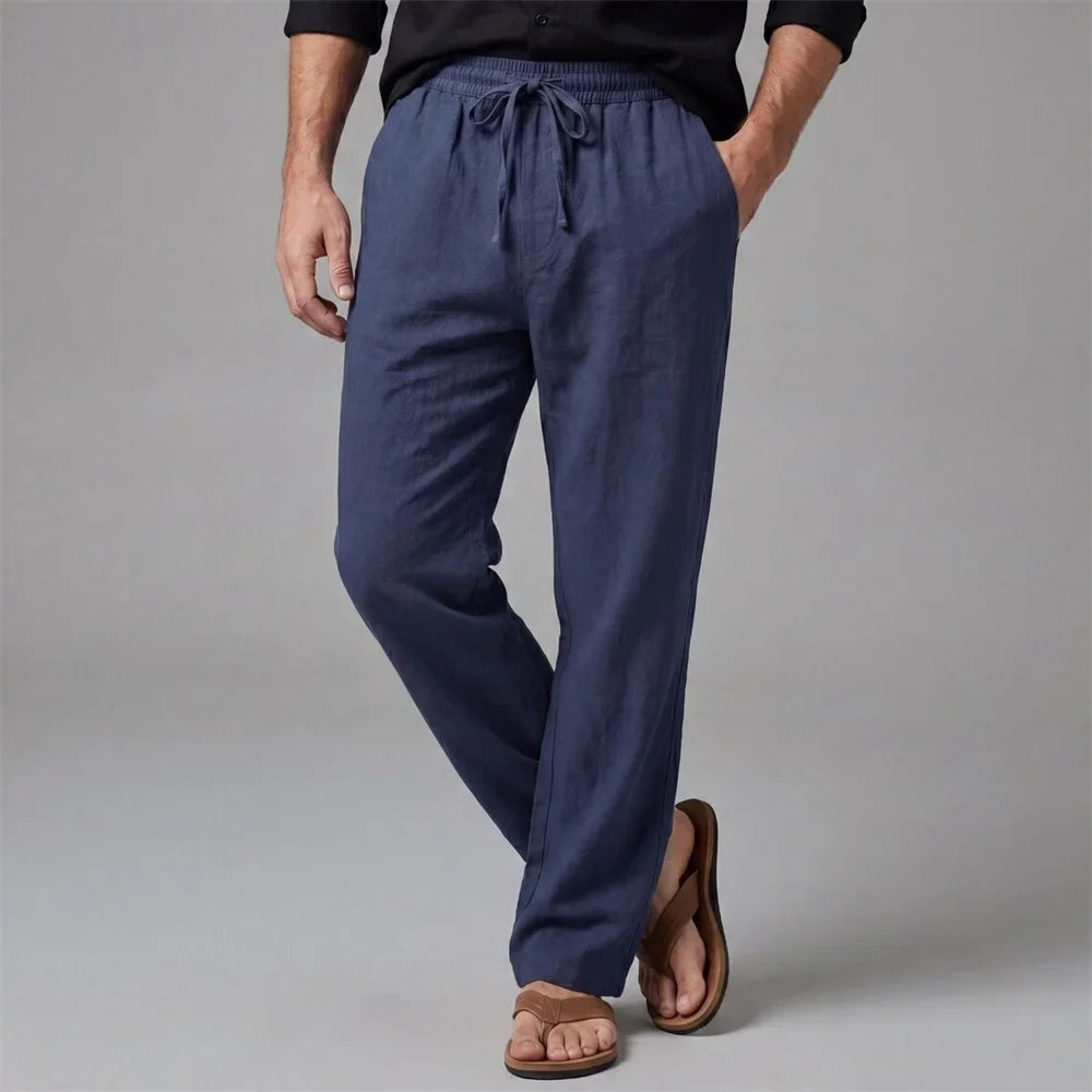 LAURENT MONACO | PANTALON DÉCONTRACTÉ EN LIN POUR HOMMES