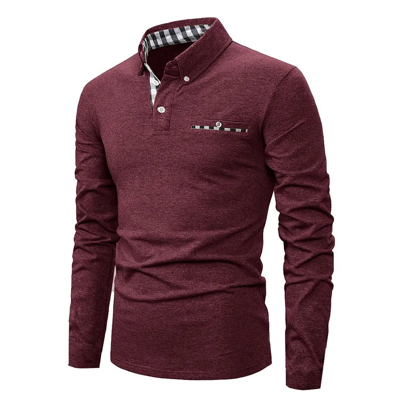 LAURENT MONACO | POLO LONG À MOTIF GÉOMÉTRIQUE POUR HOMMES