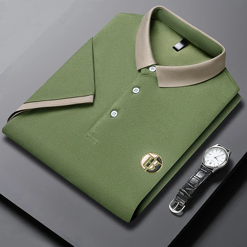 LAURENT MONACO | POLO CLASSIQUE À COL CONTRASTÉ POUR HOMMES