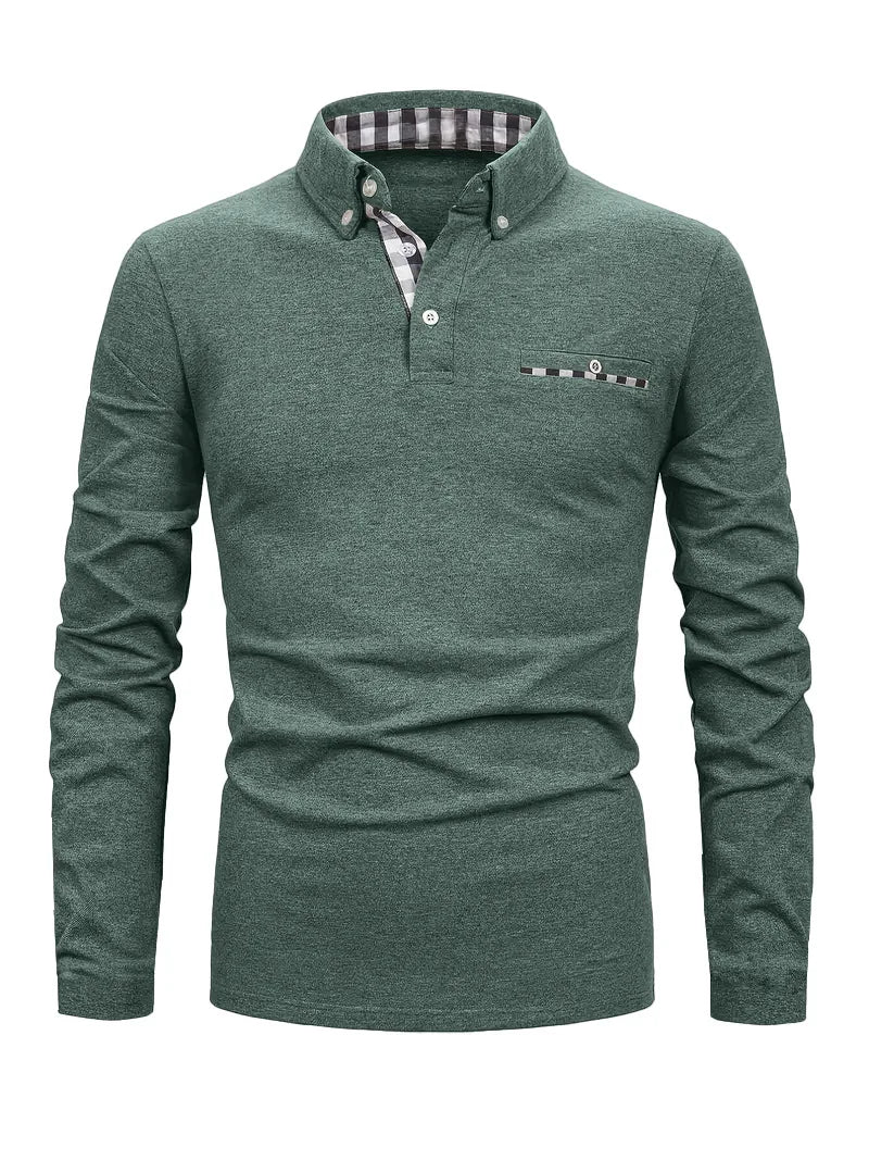 LAURENT MONACO | POLO LONG À MOTIF GÉOMÉTRIQUE POUR HOMMES