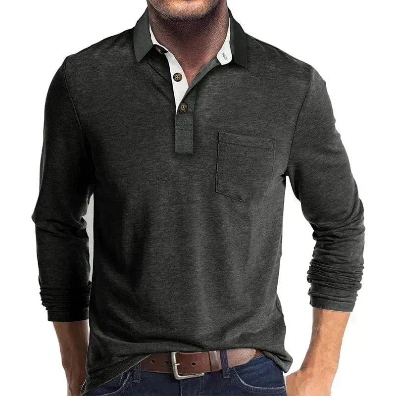 LAURENT MONACO | POLO CLASSIQUE À MANCHES LONGUES POUR HOMMES