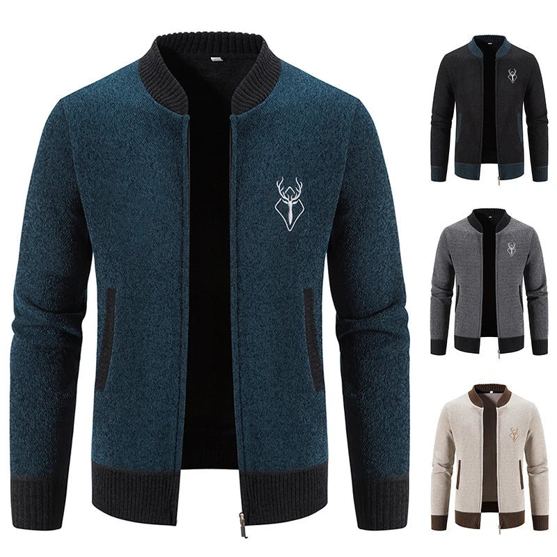 LAURENT MONACO | GILET EN MAILLE AVEC MOTIF DE CERF POUR HOMMES
