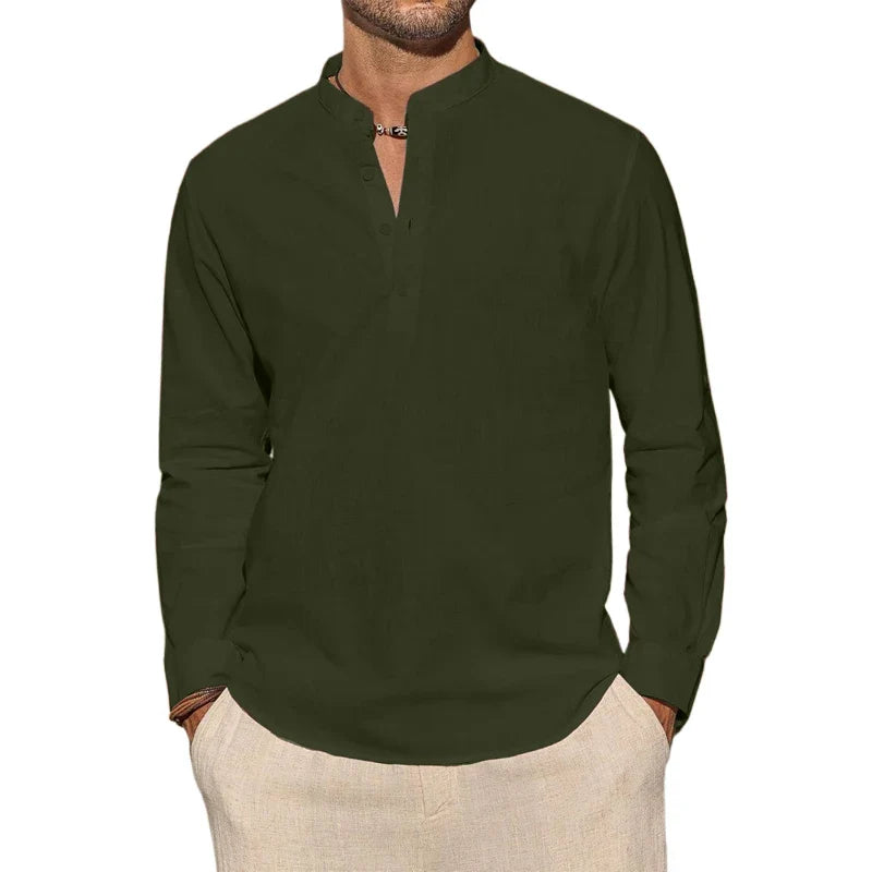 LAURENT MONACO | CHEMISE HENLEY EN COTON POUR HOMMES