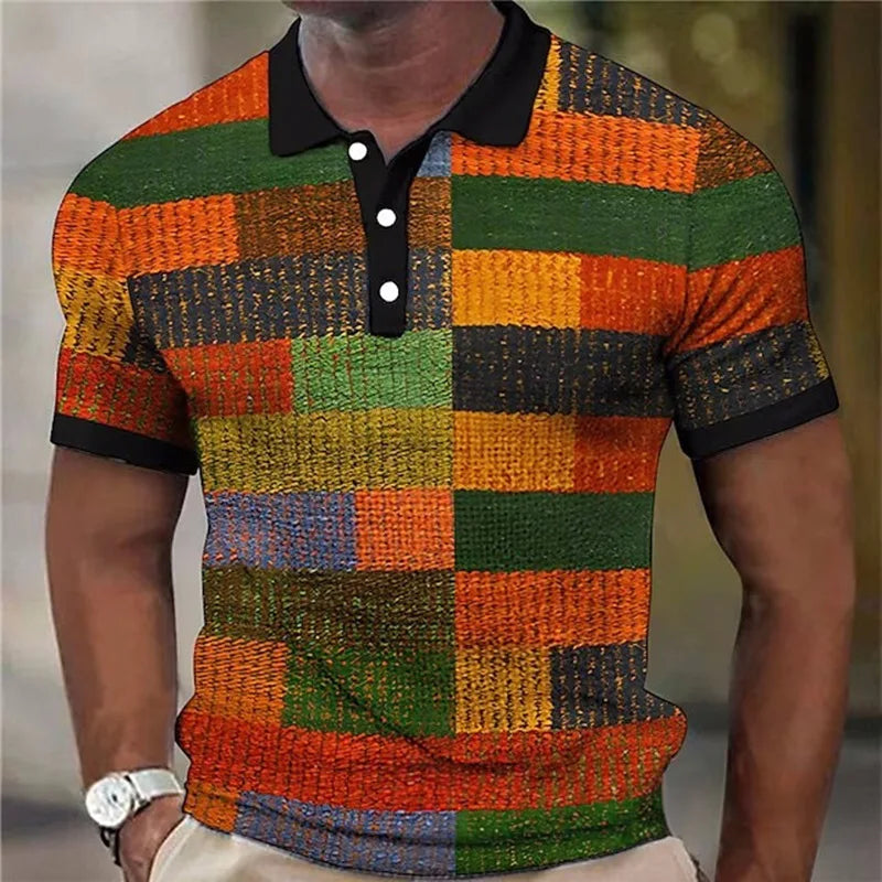 LAURENT MONACO | POLO À CARREAUX COLORÉS POUR HOMMES